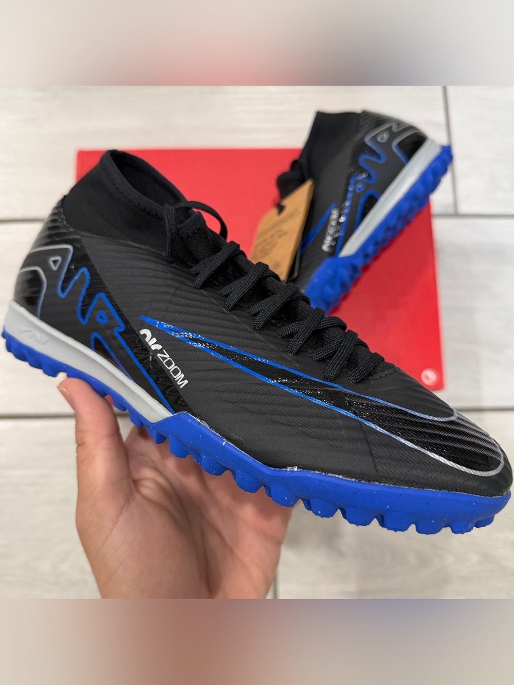 NIKE ZOOM SUPERFLY 9 ACADEMY TF BLACK/CHROME-HYPER ROYAL